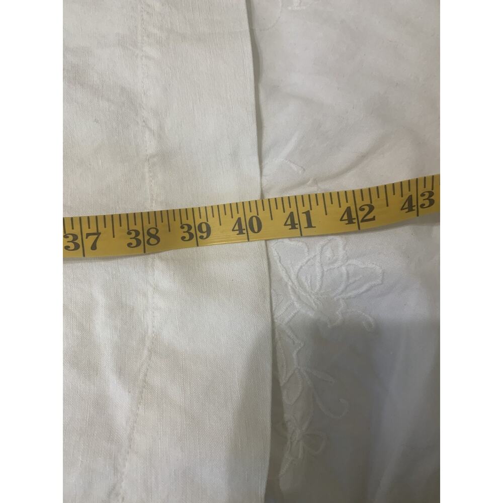 Loft Dress Womens Size 12 White Linen Blend Sleeveless Button Front Beachy Vacay - Picture 6 of 10